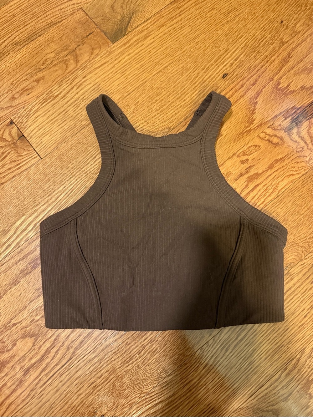 lululemon athletica Brown Ribbed Crop Tank